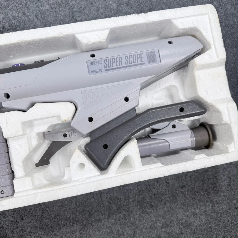 Nintendo Super Scope 6 SNES Light Gun Accessory with Game Cartridge CIB Boxed